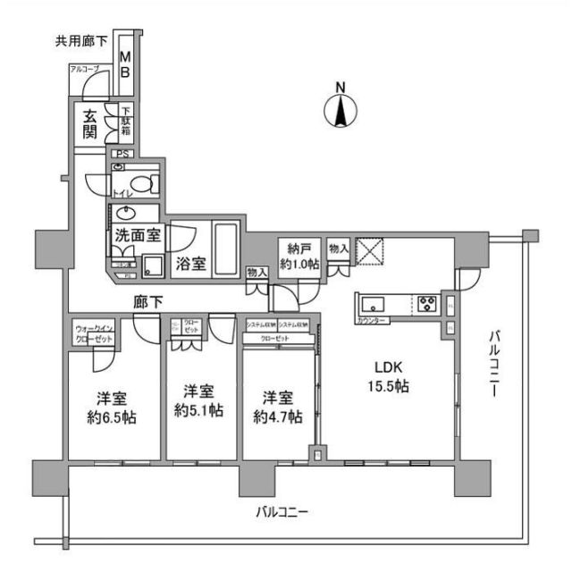 【尼崎市南塚口町のマンションの間取り】