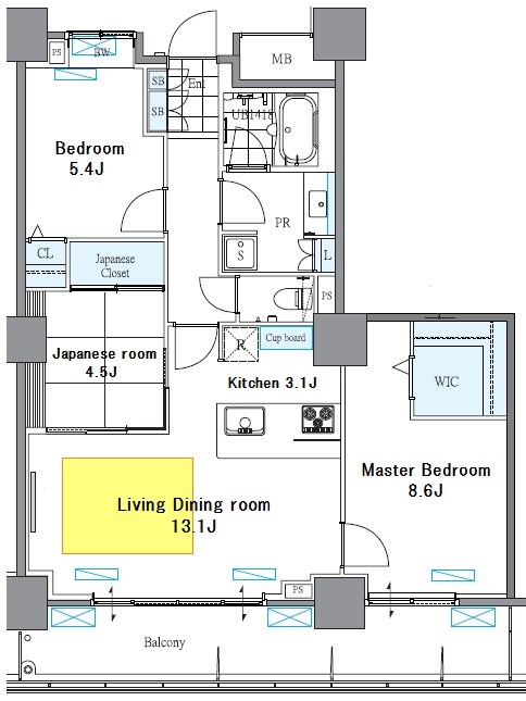 【荒川区南千住のマンションの間取り】