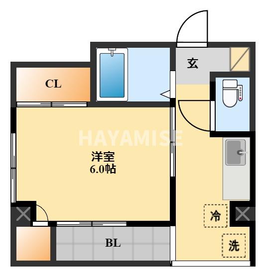 長崎市新大工町のマンションの間取り