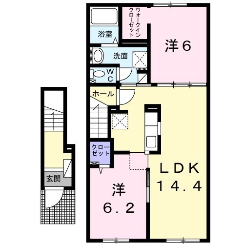 旭川市神楽七条のアパートの間取り