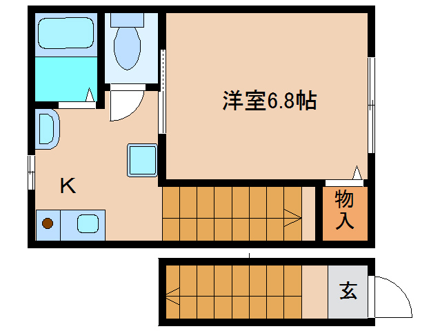 大和高田市片塩町のアパートの間取り