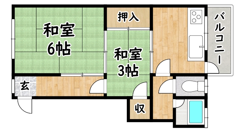 大阪市平野区平野西のマンションの間取り