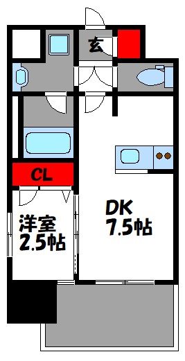 福岡市東区千早のマンションの間取り