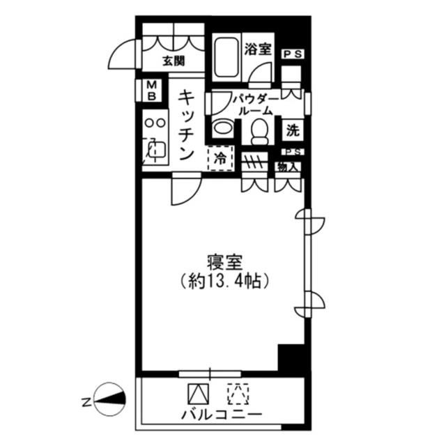 新宿区荒木町のマンションの間取り