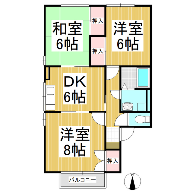 グリーンコート長者　Ｄ棟の間取り