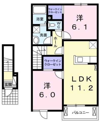 セント・フローラ Dの間取り