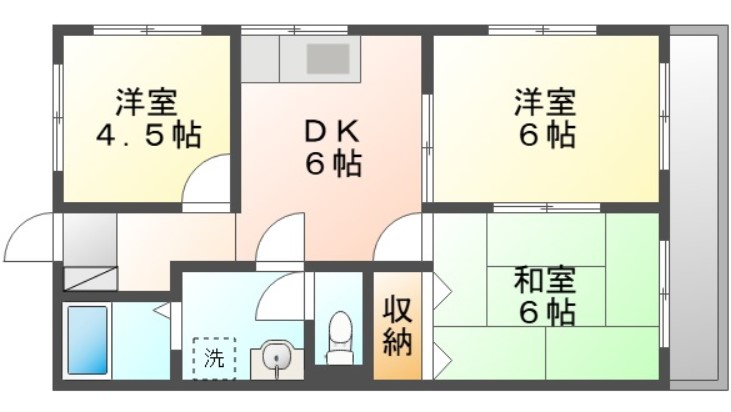 玉野市田井のマンションの間取り