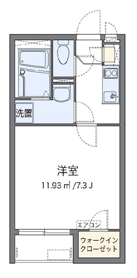 岡山市東区瀬戸町沖のアパートの間取り