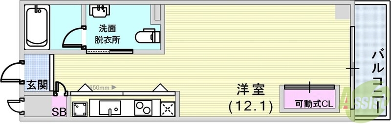 神戸市兵庫区会下山町のマンションの間取り