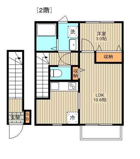 世田谷区喜多見のアパートの間取り