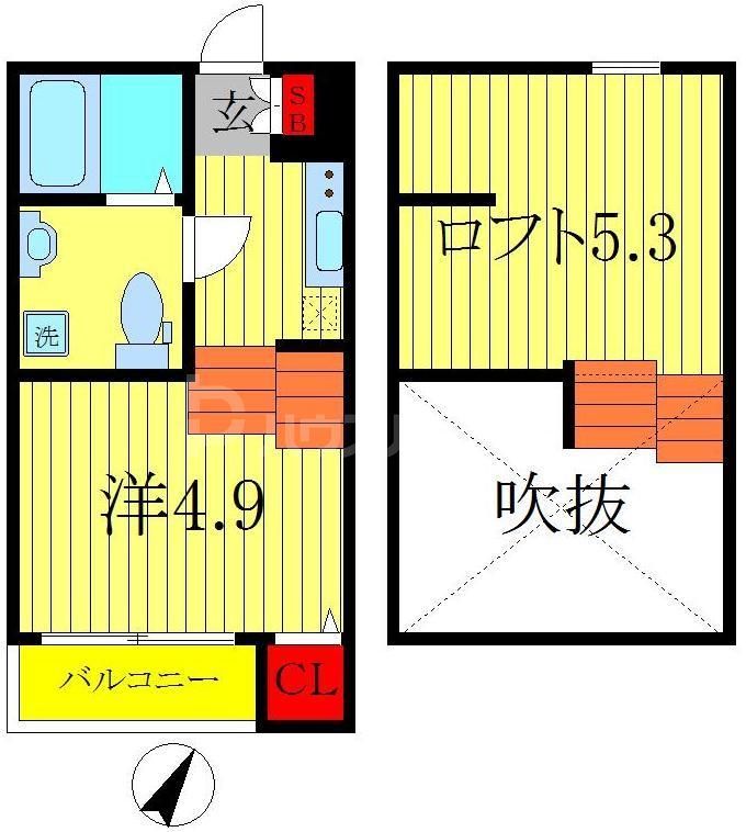 【松戸市幸谷のアパートの間取り】