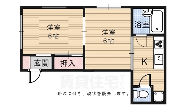 京都市南区上鳥羽南村山町のマンションの間取り