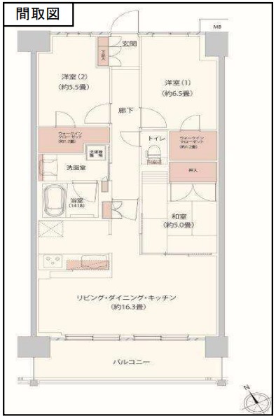 柏市柏のマンションの間取り