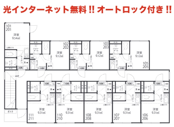 足立区千住大川町のアパートの間取り