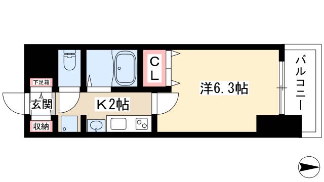 プレサンス名古屋駅前ヴェルロードの間取り