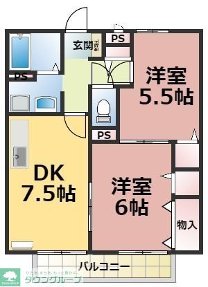 入間市狭山台のアパートの間取り