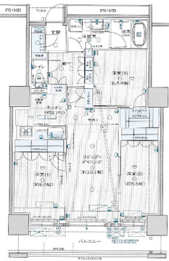 阿波座ライズタワーズフラッグ46の間取り