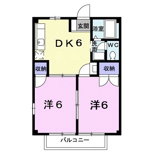 豊川市桜町のアパートの間取り