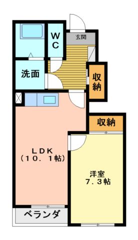 宇和島市寄松のアパートの間取り