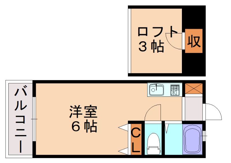 福岡市東区奈多のアパートの間取り