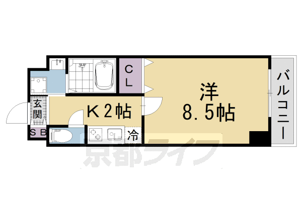 ＪＲ東海道本線 石山駅 徒歩8分 5階建 築2年の間取り写真