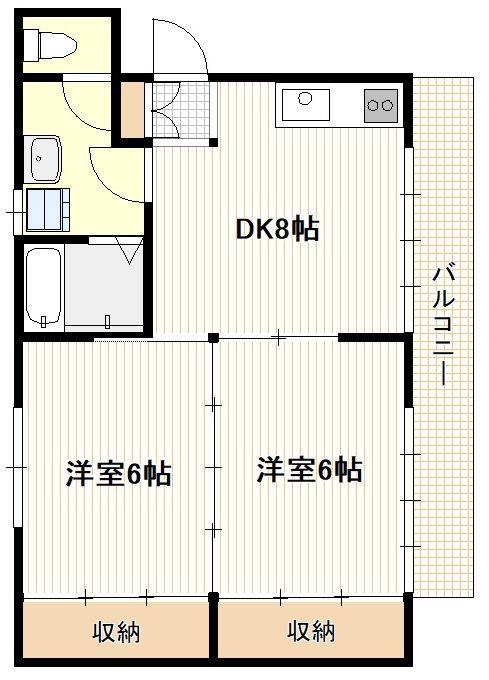 ＪＲ山陽本線 五日市駅 徒歩20分 4階建 築38年の間取り写真