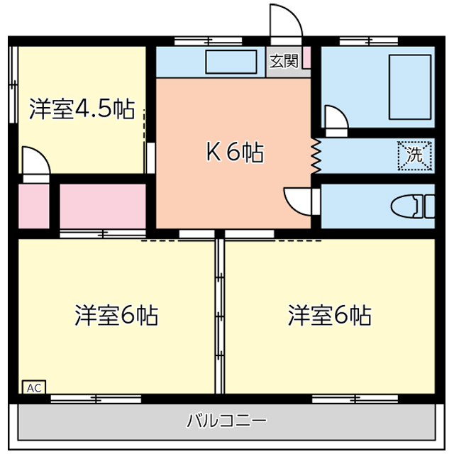 中三川アパートの間取り