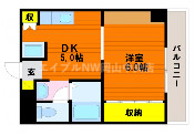 岡山市北区幸町のマンションの間取り