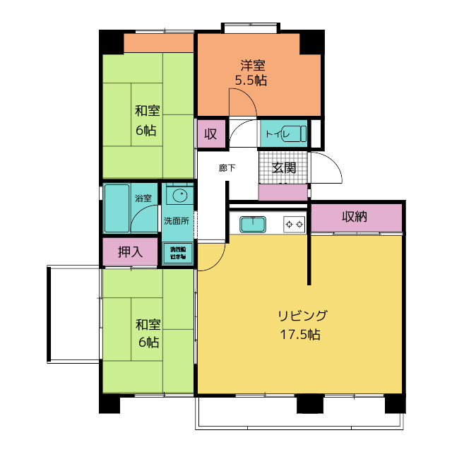 ヴィラ滝川の間取り