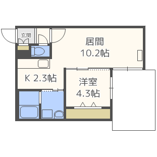 札幌市東区北十二条東のマンションの間取り