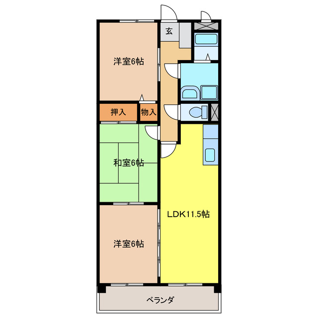 ラクール中切の間取り