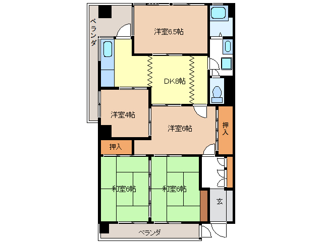 岐阜県岐阜市福光西２（マンション）の賃貸物件の間取り