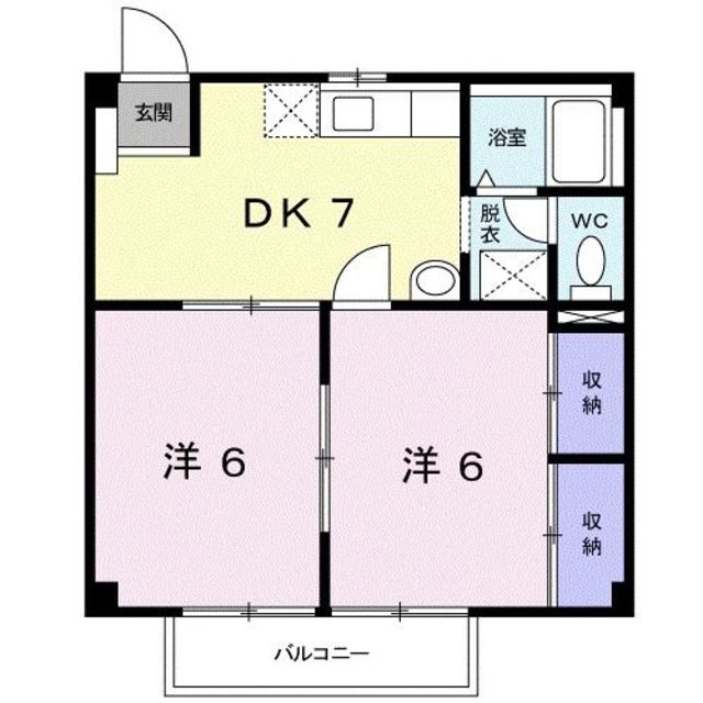 和歌山市井辺のアパートの間取り