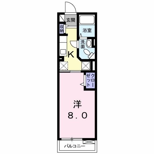 八幡市男山金振のアパートの間取り