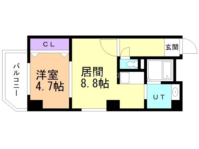 札幌市北区北九条西のマンションの間取り