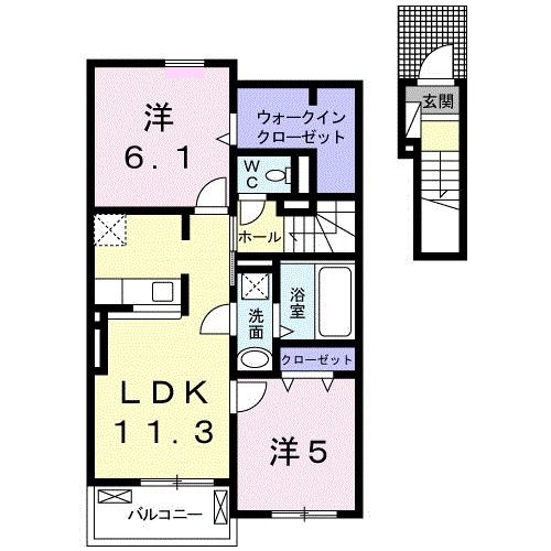 シェルブルーIII　Ｂの間取り