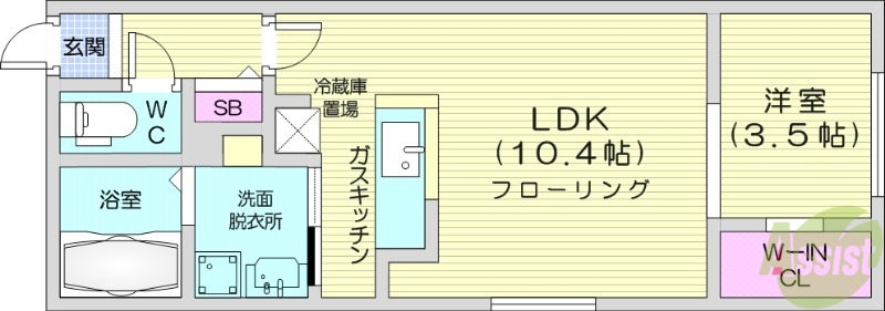 エアフォルク学園前の間取り