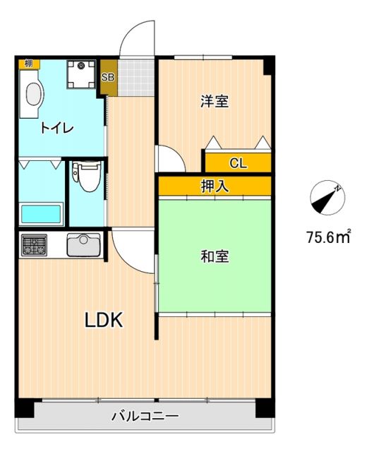 和布刈スカイマンションIの間取り