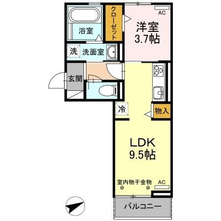 四日市市羽津町のアパートの間取り