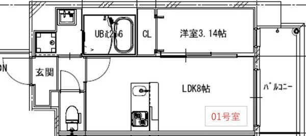 大阪市城東区古市のマンションの間取り