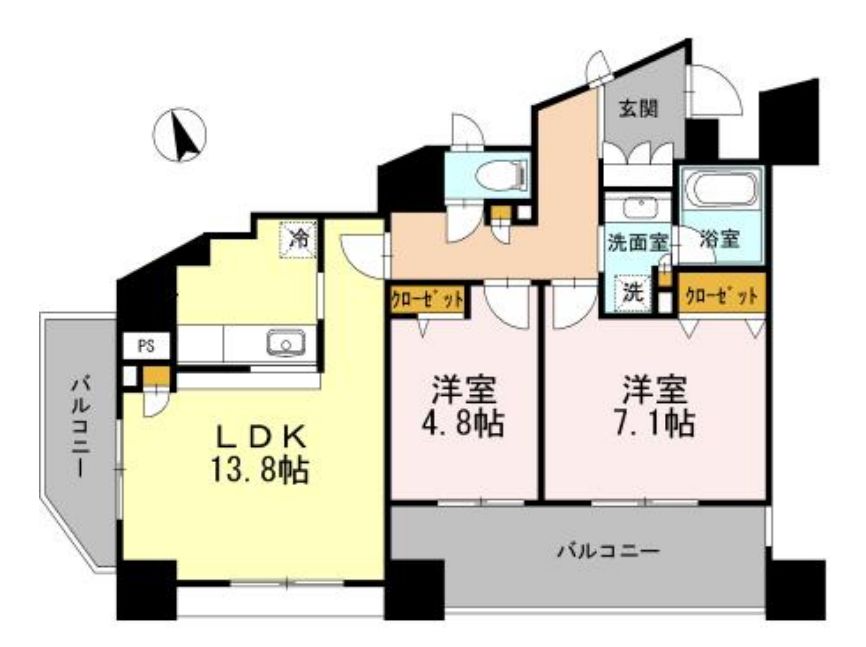 荒川区荒川のマンションの間取り