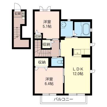 エルシエロ　クラーロＡの間取り