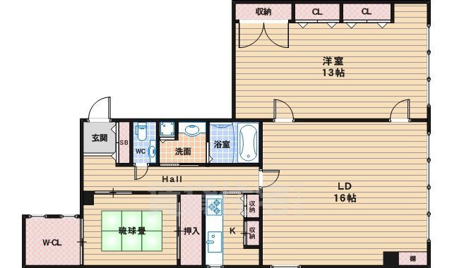 大阪市住吉区南住吉のマンションの間取り