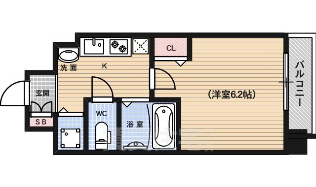 京都市下京区上之町のマンションの間取り