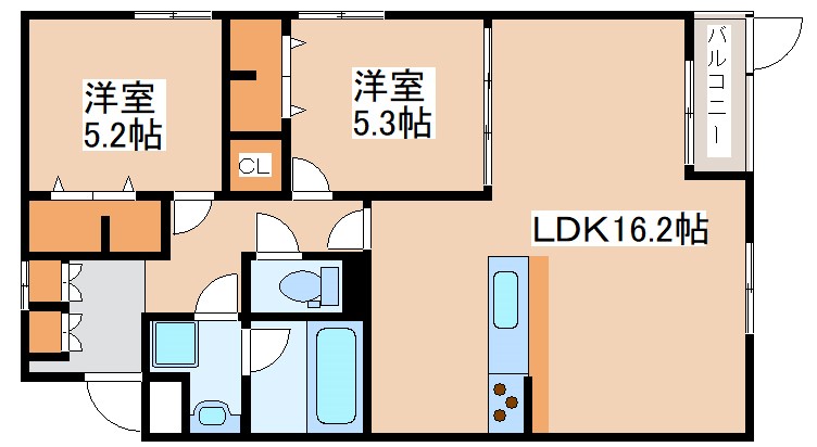 明石市大久保町大窪のアパートの間取り