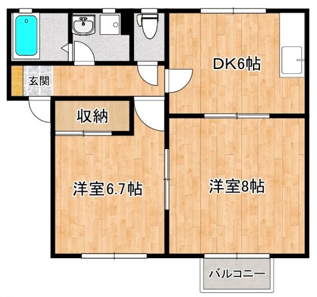 長岡市南七日町のアパートの間取り