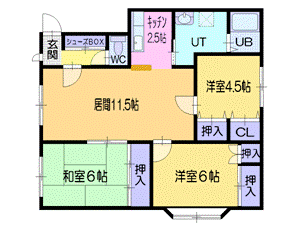 札幌市厚別区厚別東二条のアパートの間取り