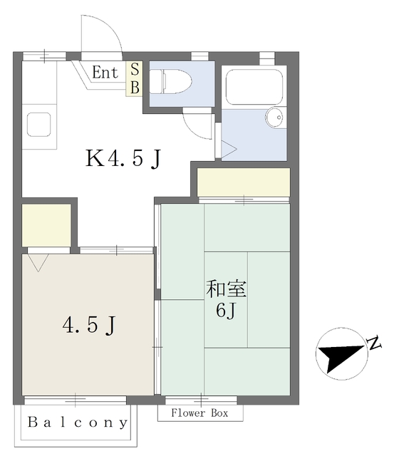 藤沢市辻堂東海岸のアパートの間取り