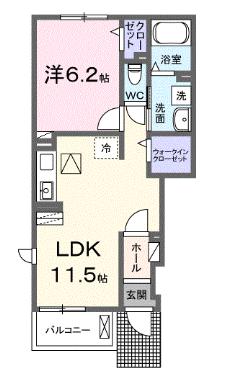 豊橋市東小鷹野のアパートの間取り