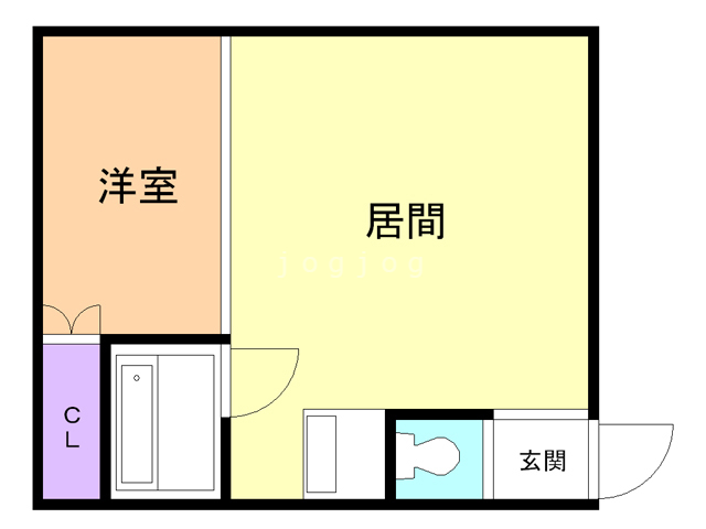 苫小牧市拓勇東町のアパートの間取り